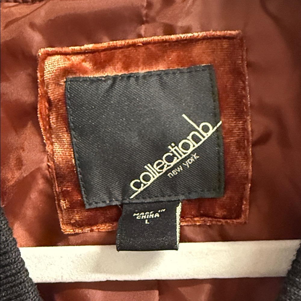 Velvet Bomber Jacket in Rust - Picture 2 of 6